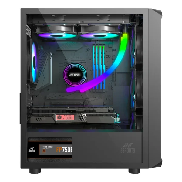 Ant Esports 205 Air ARGB Cabinet Black - Image 4
