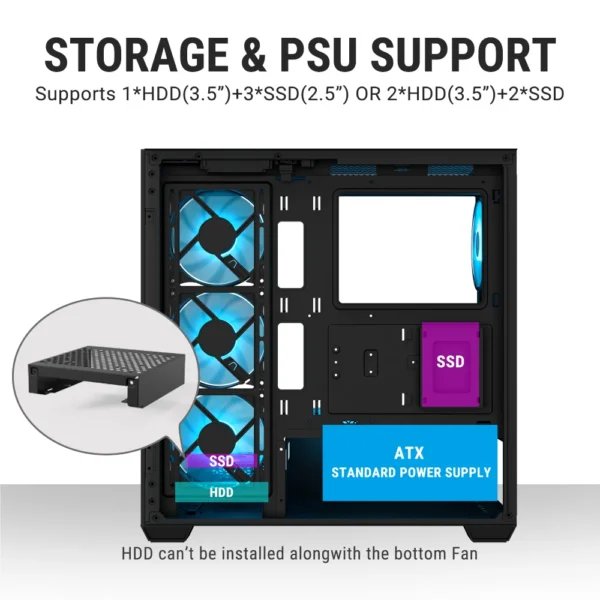 ANT Esports Crystal X7 ARGB ATX Cabinet - Image 10