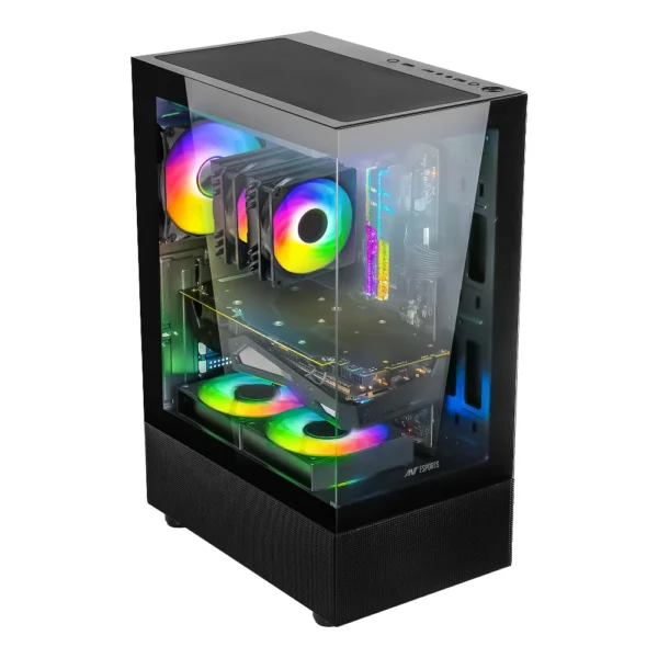 Ant Esports Crystal X2 ARGB Gaming Cabinet (Black)
