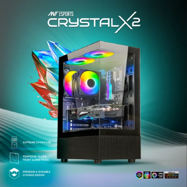 Ant Esports Crystal X2 Cabinet Black - Image 8