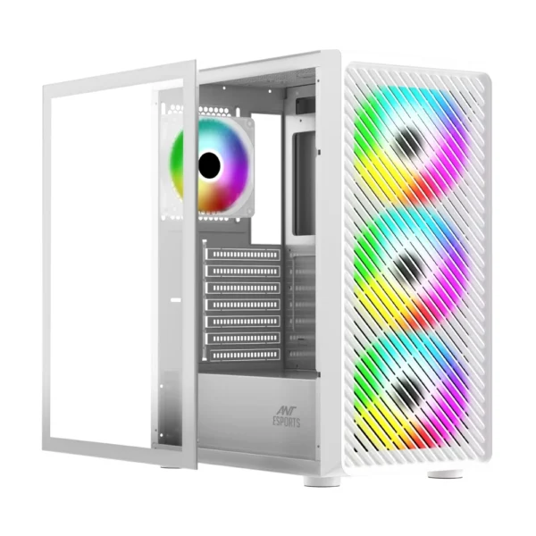 Ant Esports 211 Air ARGB Gaming Cabinet White - Image 4