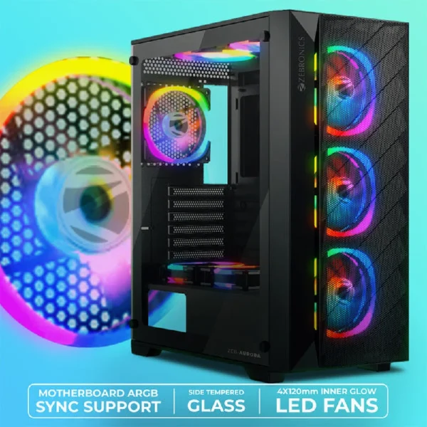 Zebronics Zeb Aurora Mid Tower Gaming Cabinet - Image 2