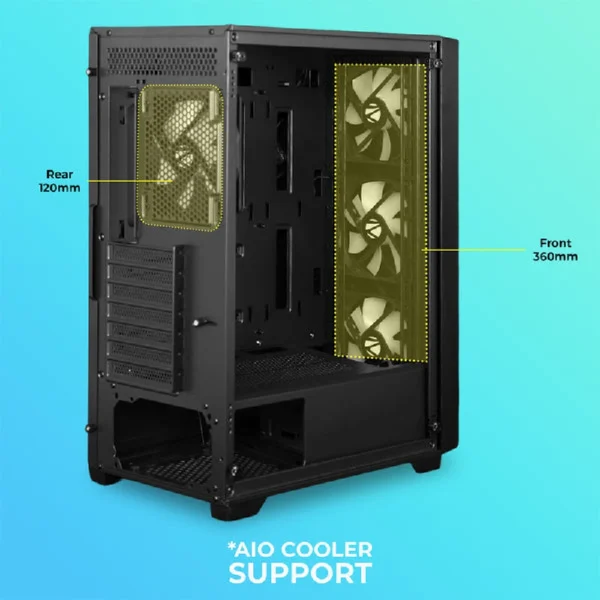Zebronics Zeb Aurora Mid Tower Gaming Cabinet - Image 3