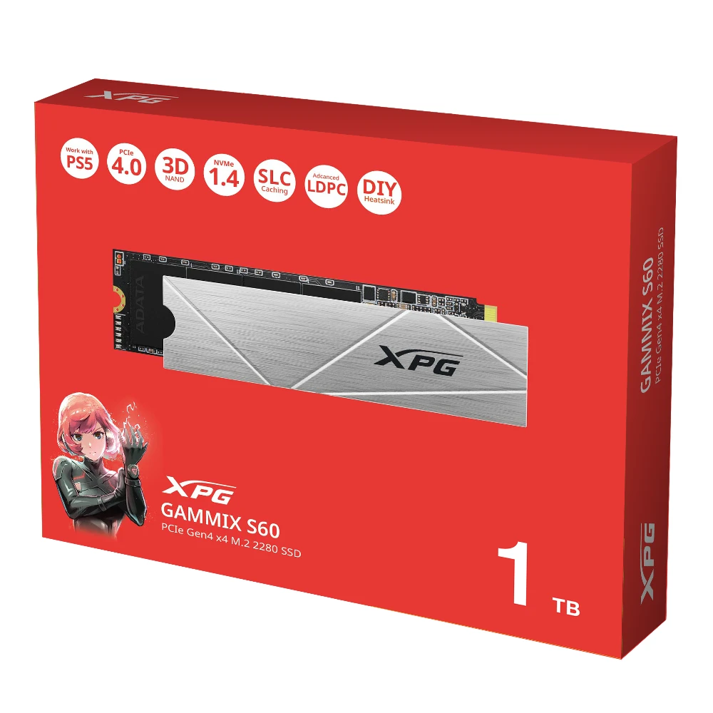 Adata XPG Gammix S60 1TB M.2 NVMe Gen4 Internal SSD